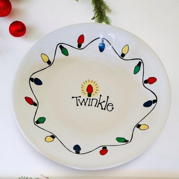 Twinkle Landis International Christmas Holiday String Lights Plate 8.5" Vintage - Picture 1 of 4